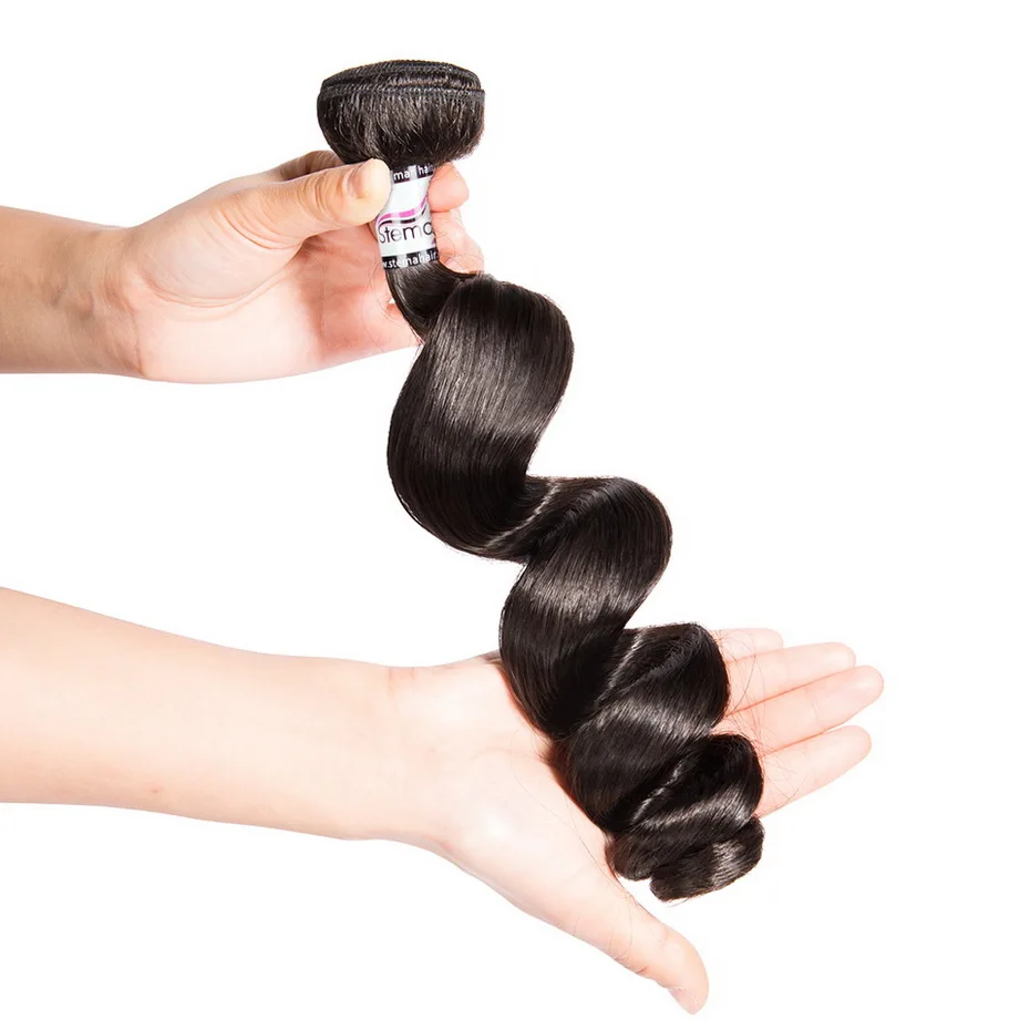 Stema свободная волна Комплект 8-28 дюймов бразильские волосы категории virgin 1/3/4 пряди пряди человеческих волос для Волосы remy наращивание волос натуральный Цвет