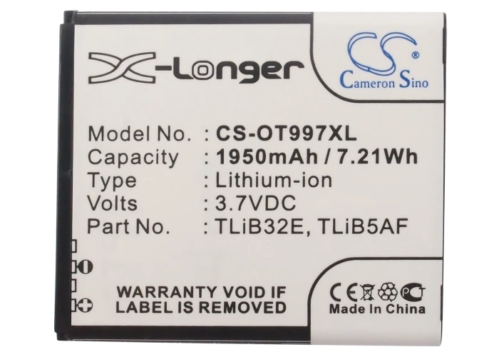 Cameron Sino высокое качество 1950mAh батарея CAB32E0000C1 TLiB32E TLiB5AF для Alcatel OT-5035 5035D 997 997D TCL J160 S710