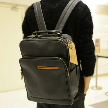 

2019 Casual Mountaineering Backpack Men's Korean Leather Backpack fashion student bag travel bag computer men's bag X1-40