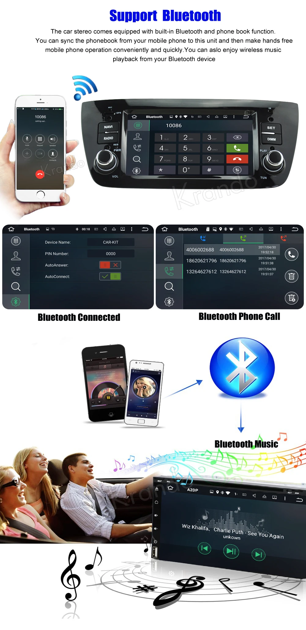 Flash Deal Krando Android 8.0 car multimedia radio for fiat doblo 2010-2014 car gps navigation system wifi Steering wheel control 3