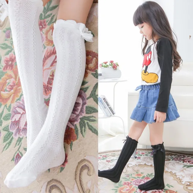 2 12Y Girls Knee High Long Socks Girls Knee Socks Baby Kid Socks Girl