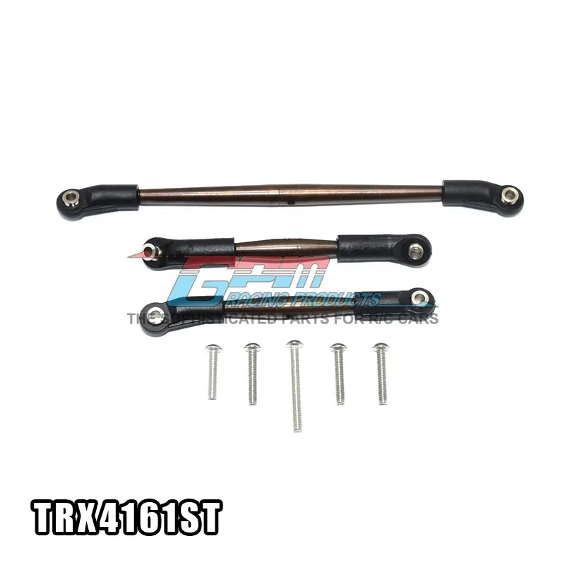 

TTRAXXAS TRX-4 TRX4 82056-4 Front and back tooth adjustable steering link front pull rod + support rod tool steel - set TRX4161S