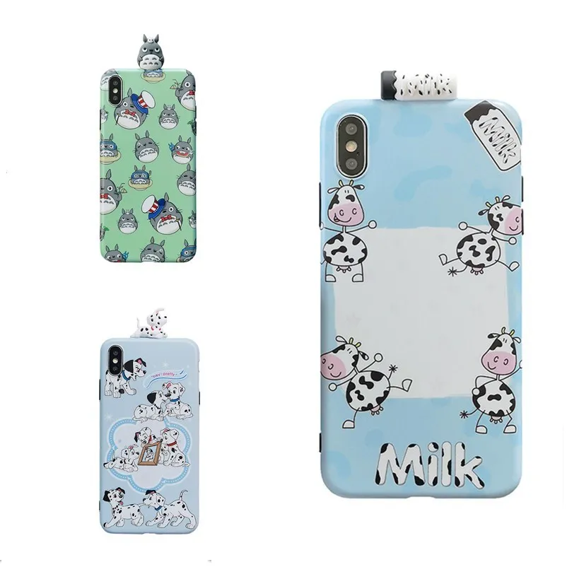 3D Toy Totoro Cow Phone Case For iPhone XS Max XR 6 6S 7 8 Plus X 5 5S SE Back Cover Fashion Lovely Cartoon Cases Luxury Capa |