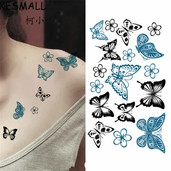 

KESMALL 30 PCS Men And Women Temporary Tattoo Sticker Lovely Butterfly Body Art Makeup Decoration Waterproof Fake Tattos CO629