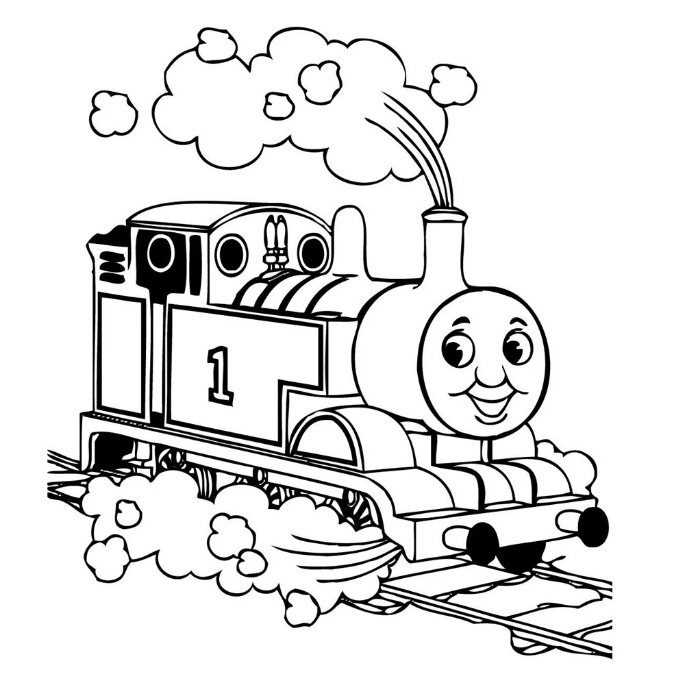 black and white thomas the tank engine