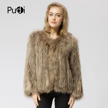 CR035 вязаное пальто из натурального меха енота, куртка, пальто высокого качества, женская мода, зимнее теплое пальто из натурального меха, верхняя одежда