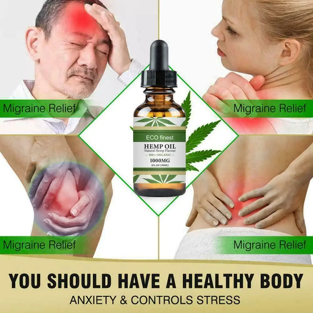 

Organic Hemp Oil for Pain Relief Sleep Aid Anti Stress Hemp Extract Drop