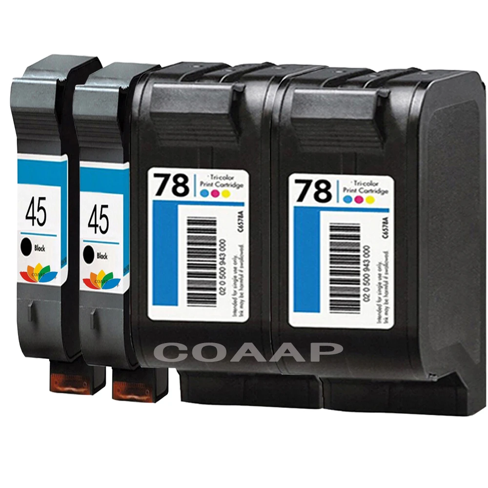 4 шт. Сменные чернильные картриджи для HP 45/78 Deskjet 930c 980c 1220cse 9300 Photosmart 1000 1215 факс 1220 1218