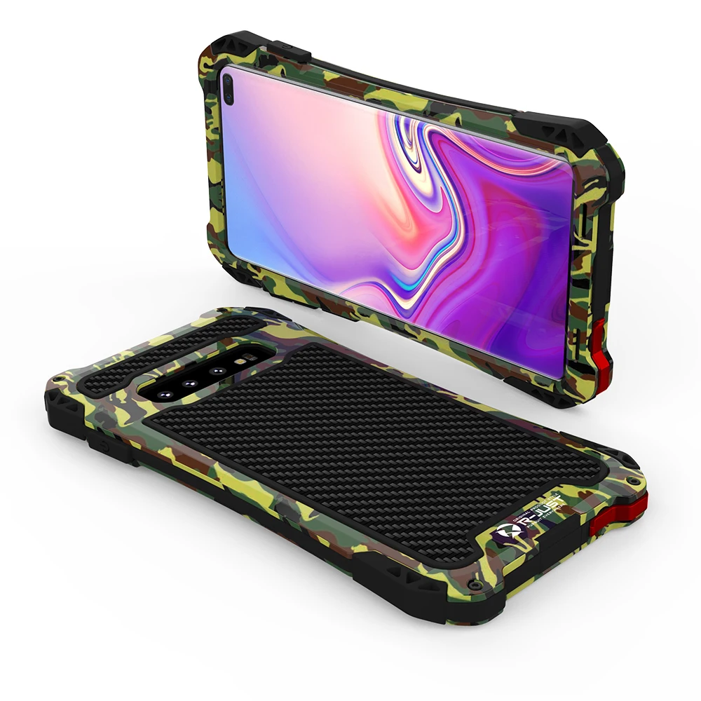 

For Samsung Galaxy S10 Case Heavy Duty Protection Armor Metal For Samsung S10 Plus xsmax Cover Shockproof Anti-Drop Aluminum