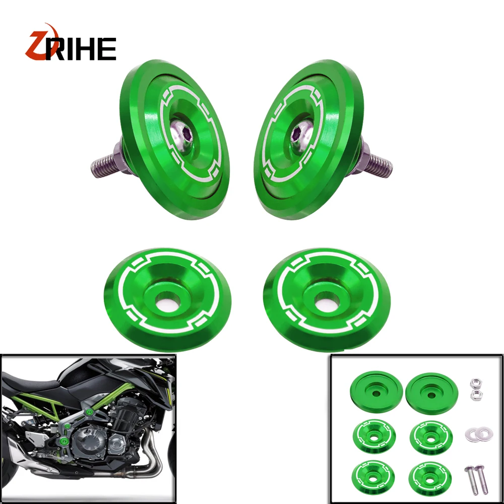 CNC Aluminum Motorcycle Special Accessories Frame Hole Cap Cover With Screws 5M Fairing Guard for Kawasaki Z900 2017 2018