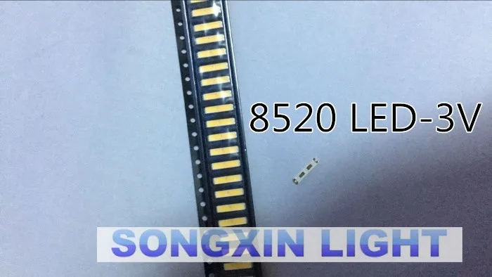 2000 шт. для LG SMD 8520 светодиодный Подсветка 0,5 Вт 8520 3V холодный белый 50-55LM ТВ Применение чип-2, холодный белый свет