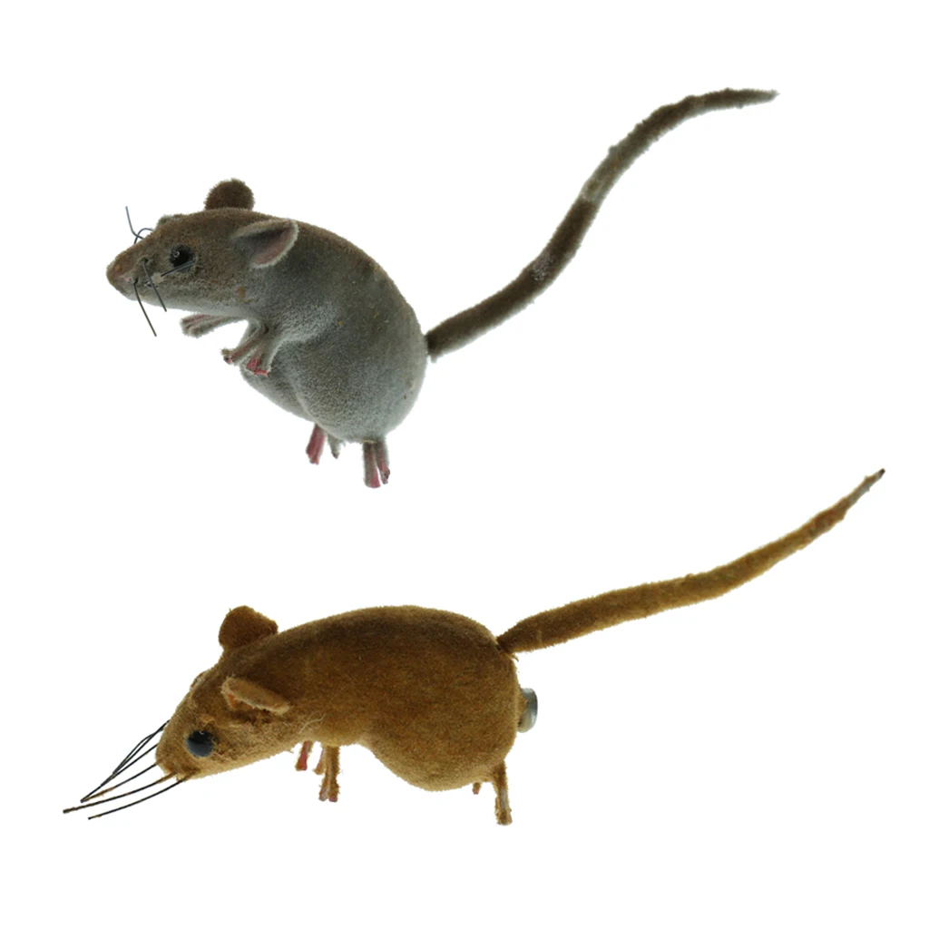 2pcs Vivid Nature Mice Animal Ornament Mouse Fridge Magnet Outdoor Patio Miniature Animals Spoof Toy