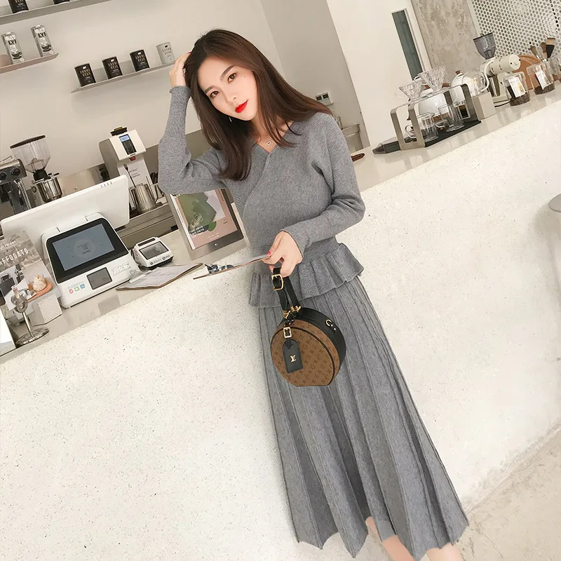 knitted skirt and jumper set