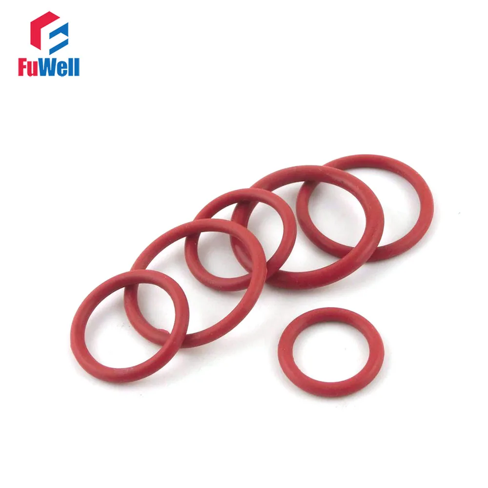 YeVhear 25 guarnizioni O-ring in silicone resistente al calore 9 mm x 1,9 mm colore: Rosso 