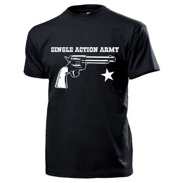 Short Sleeves Cotton Fashion T Shirt Free Shipping Single Action Army Revolver Pistole Usa Amerika Wilder Westencotton |