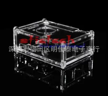 

by dhl or ems 50pcs Pi 3 model B acrylic Case transparent Shell Cover with Cooler Fan Compatible with pi 2