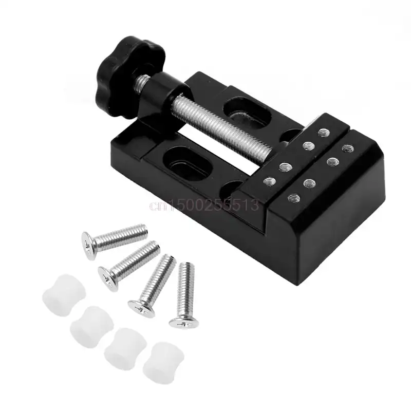 ZIANG 1pcs Flat Mini Carving Bench Clamp Drill Press Vice Hand Micro Clip with 4pcs Screws and 4pcs Installation Covers For DIY Tools