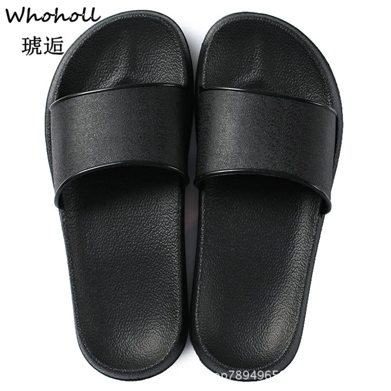 

Whoholl Brand Men Slippers Casual Black and White Shoes Non-slip Slides Bathroom Summer Sandals Soft Sole Flip Flops Man 5.5-9.5