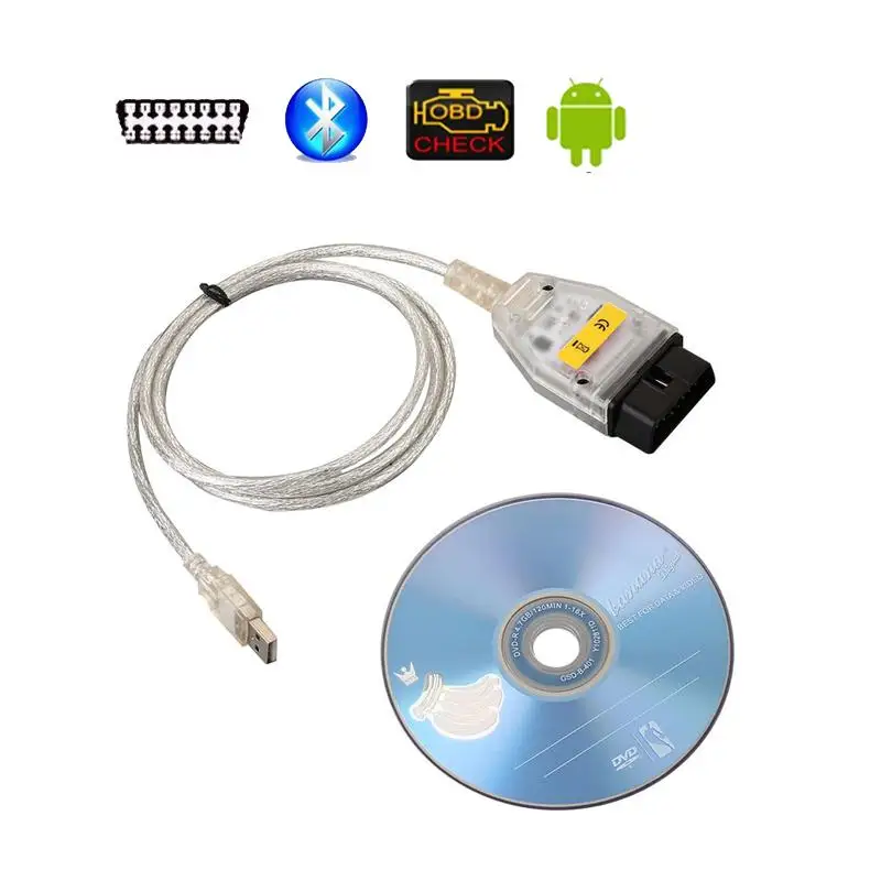 INPA K-CAN D-CAN OBD2 Interface Car Diagnostic Cable Wire For BMW Plastic 142cm