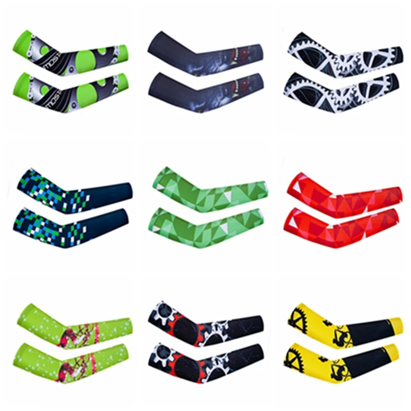 

2019 Cycling Arm Warmers Men Summer Sports MTB Bike Arm Sleeve UV Protection Outdoor Breathable Basketball Bicycle Arm Sleeves
