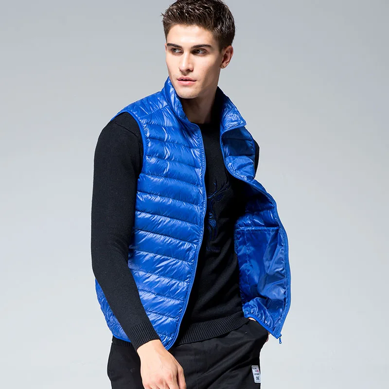 WEINIANUO зимний жилет пальто Для мужчин без рукавов мужской пуховой Куртки Slim Fit