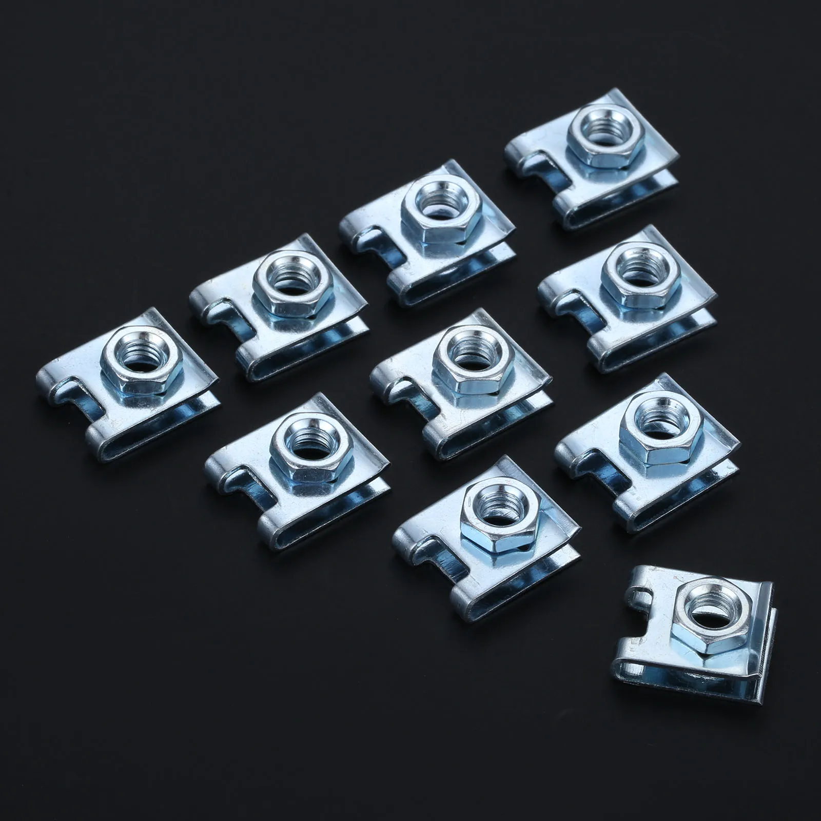 

20Pcs Universal Car License Plate Fastener Retaining Clip Buckle Metal Screw Nut U-Type Clips Retainer 6mm J139