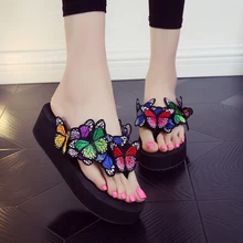2017 Zapatos SandalsWoman zapatillas de Cuña de la Plataforma de baño de la Playa de Verano Chanclas Zapatillas De Tacón Alto Para Las Mujeres MÁS EL TAMAÑO 42 de Bohemia