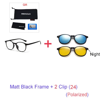 big square sunglasses TWO Oclock Magnet Sunglass Women Men Polarized Lens Optical Spectacle Frame Clip On Glasses Men Round TR90 3D Night Vision A2245 big cat eye sunglasses Sunglasses