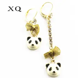 XQ новые асимметричные серьги в виде животных панда птица листья кисточкой клипсы для ушей для женщин аксессуары женские модные ювелирные
