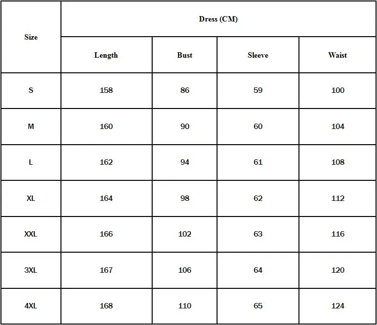 aliexpress size chart