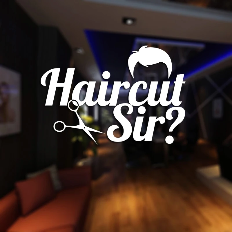 Man Barber Shop Sticker Name Decal Haircut Posters Vinyl Wall Art Decals Decor Windows Decoration Mural