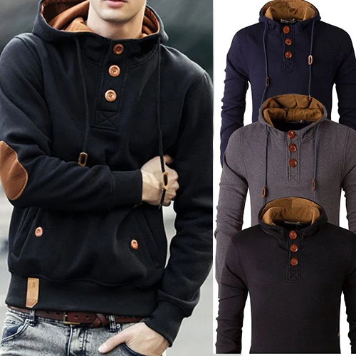 

Fashion Men's Slim Warm Hooded Sweatshirt Hoodie Coat Outwear