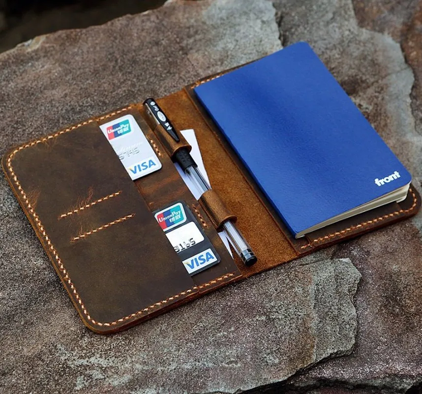 TravelvintageA6notebookfieldnotesleatherPortfoliocoverdistressedleathertraveljournal