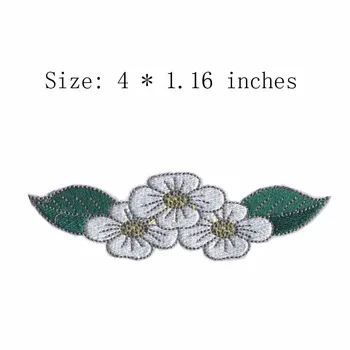 

White flower embroidery patch 4" wide /he love me/Daisy chain/Natural Woman