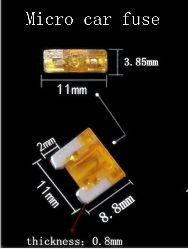10 шт./лот микро предохранители автомобильные микро автомобильный предохранитель 5A 7.5A 10A 15A 20A 25A 30A