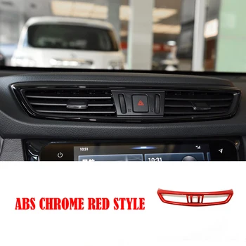 

ABS Chrome Red Style Car Front Air Condition outlet Vent Switch frame Cover Trim for Nissan X-TRAIL T32 2014 - 2019 accessories