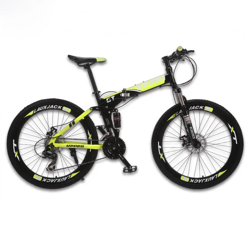 Sale GT-UPPER Mountain Bike Full Suspension Steel Foldable Frame 24 Speed Shimano Mechanic Brake Wheel Whith Spokes 1