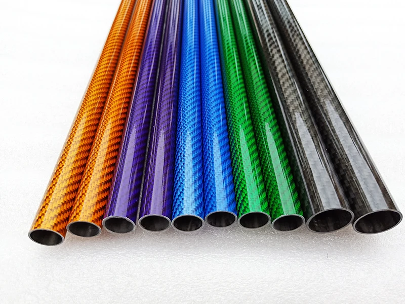 2PCS length 500 mm color true carbon fiber tube high composite hardness