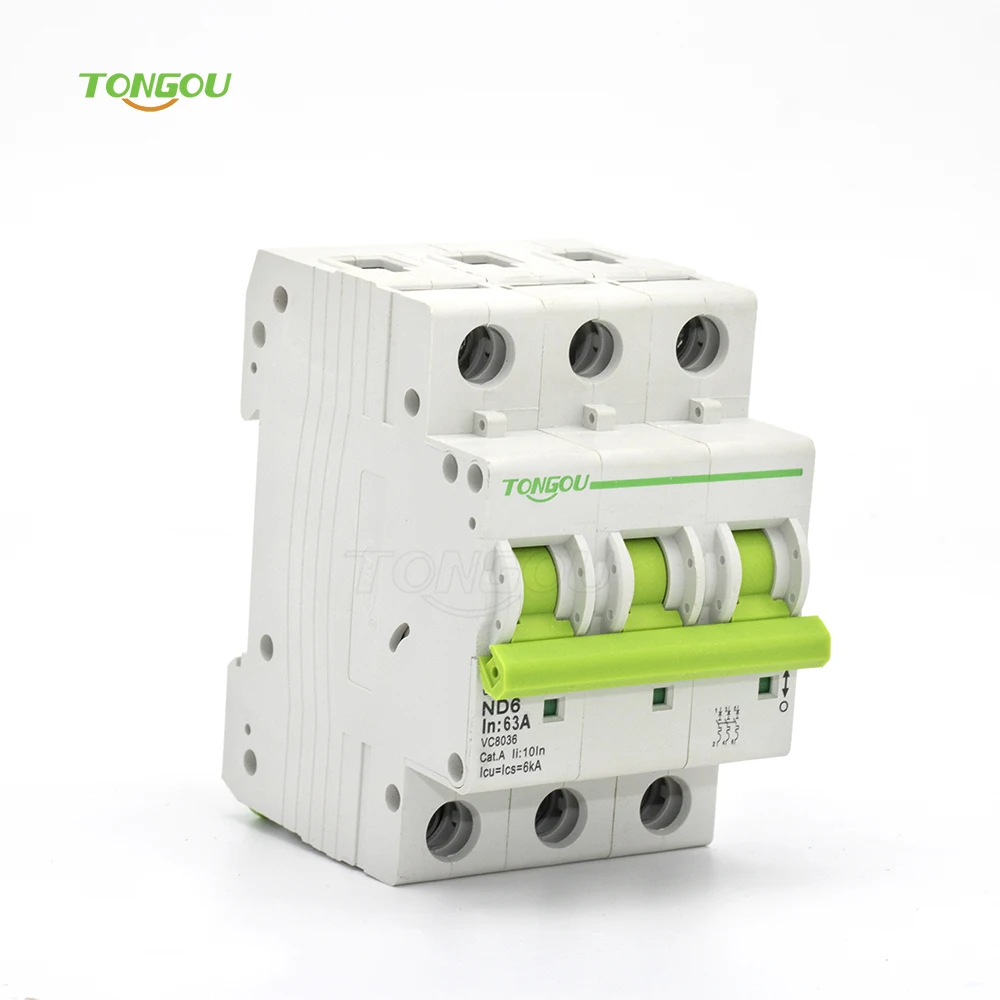 

3P 63A AC 240V 400V Good Quality Circuit Breaker Curve C 6KA with 5 Years Warranty