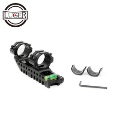 LUGER 25,4 мм 30 мм двойное кольцо прицела Тактический консольный прицел крепление с пузырьковым уровнем подходит 22 мм рельсовая База аксессуары