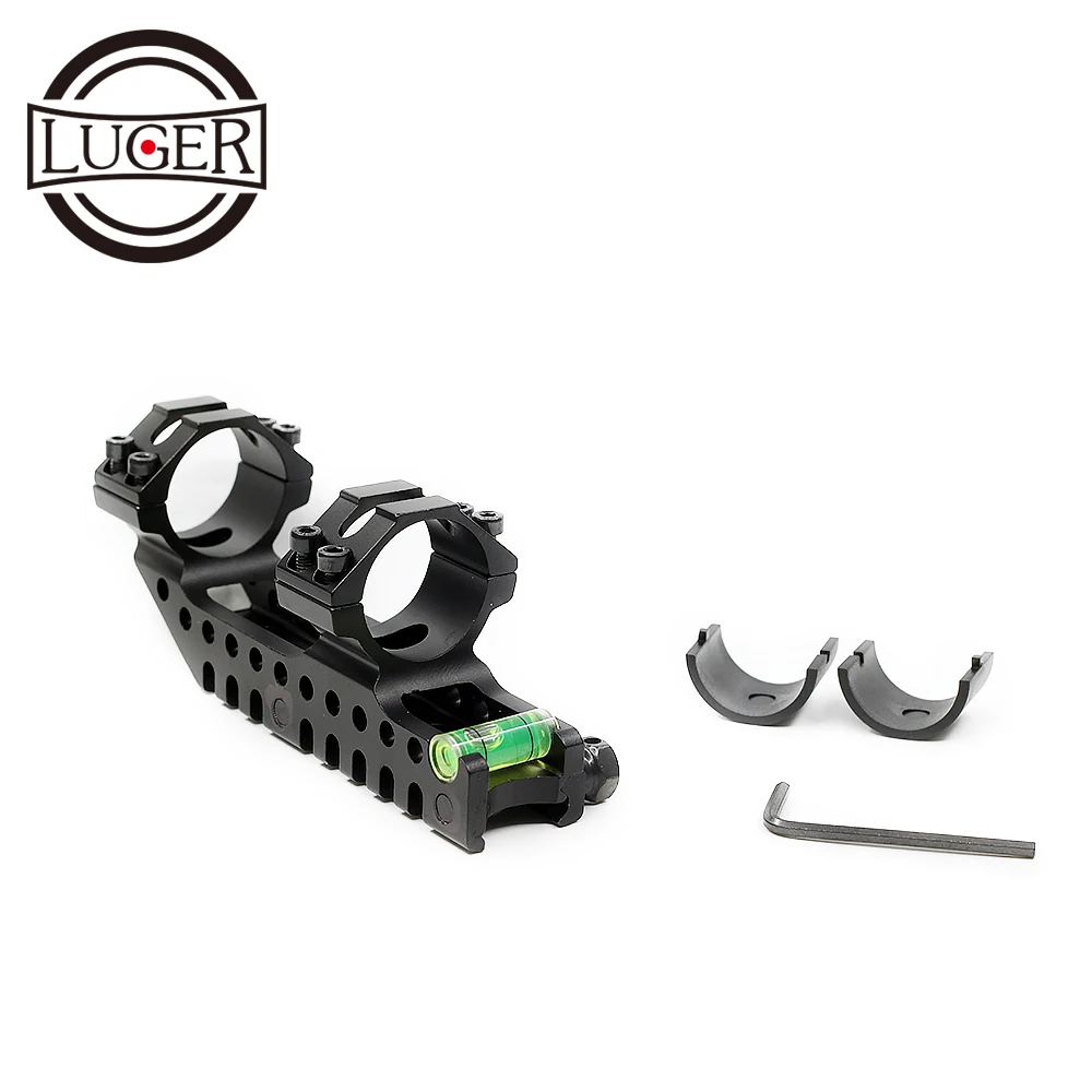 

LUGER 25.4 mm 30mm Dual Ring Scope Mount Tactical Cantilever Riflescope Mount With Bubble Level Fits 22mm Rail Base Accessories