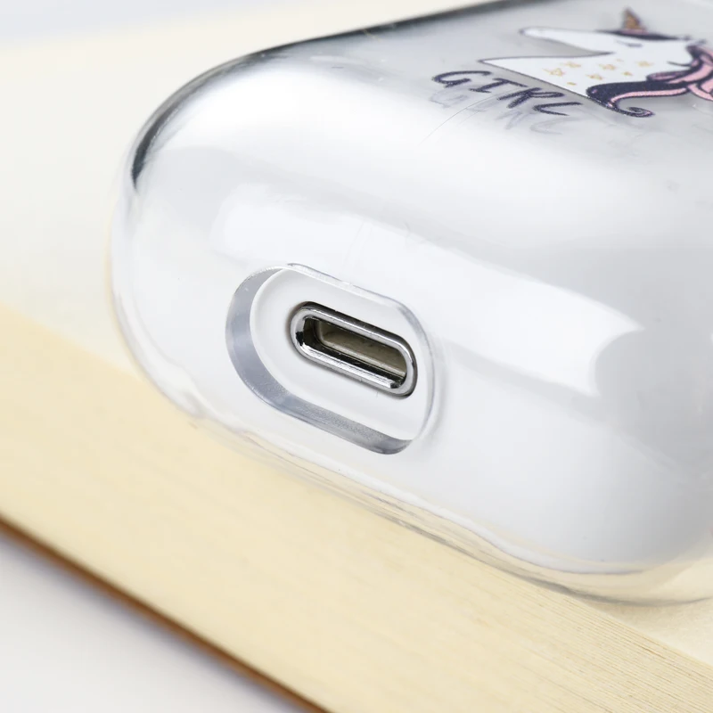 Чехол для Airpods милый жесткий пластиковый прозрачный чехол с рисунком DIY защитный