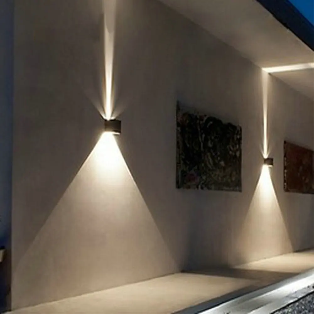 LED 12w Outdoor Wall Light Up Down IP65 Waterproof White Black Modern Sconce Wall fixtures Lamp