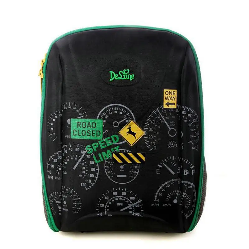 

Delune Brand Orthopedic Big Kids Cartoon Schoolbag Backpack hard Car pattern waterproof Children School Bag for Girls And Boys