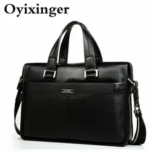 Деловая Мужская сумка из натуральной кожи 1" 15" Сумка для ноутбука Мужская сумка через плечо кожаный портфель для MacBook Air