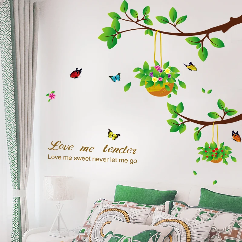 

[shijuekongjian] Tree Branch Wall Stickers PVC Material DIY Plant Home Decor Sticker for Living Room Sofa Background Decoration