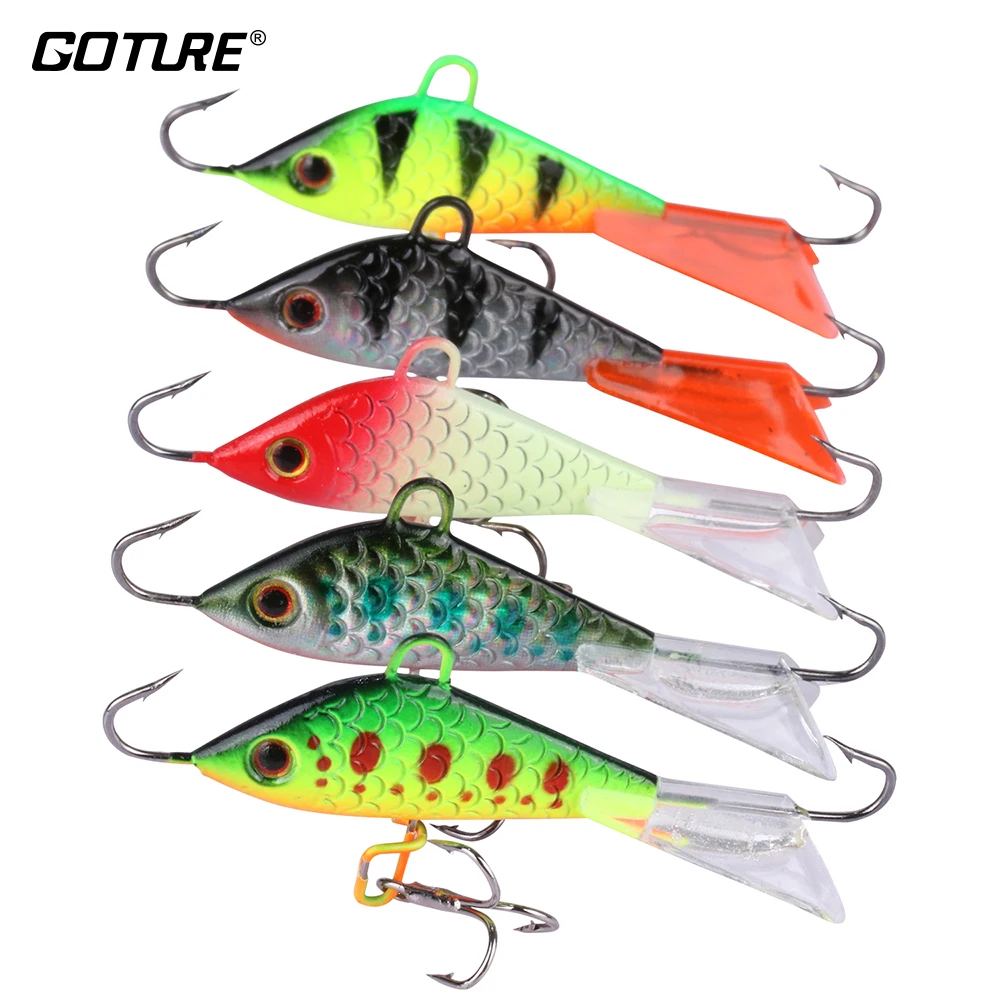  Goture 5pcs/lot Winter Ice Fishing Lure Balancers 53mm 7.37g Swimming Shad Vertical Jigging Fishing