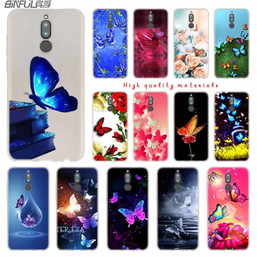 Soft Silicone Case For Huawei Mate 30 20 10 Lite Pro 20X S Y9 2018 2019 NOVA 3 3i 4 black Cute Butterfly Flower | Мобильные телефоны