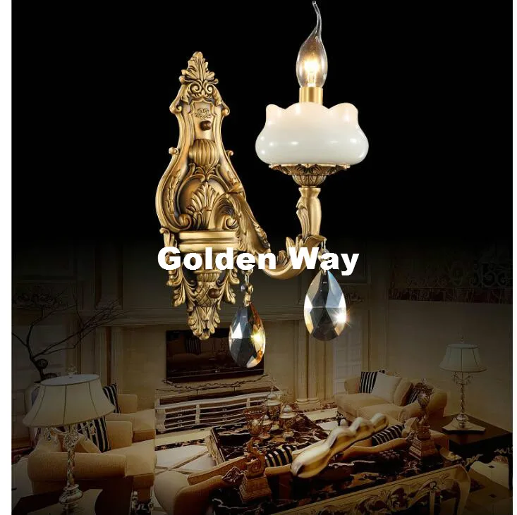 Free Shipping Brass Jade Lamp E14 European Style Crystal Wall Light 110V~220V Indoor Lighting Classical Warmth Vintage Wall Lamp Free Shipping Brass Jade Lamp E14 European Style Crystal Wall Light 110V~220V Indoor Lighting Classical Warmth Vintage Wall Lamp