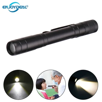 

LED Flashlight Mini Medical Penlight Aluminum alloy Pocket Nurse Flashlight Torch with Clip for Camping Hiking AAA Battery